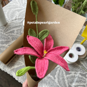 Big dark pink lily bouquet