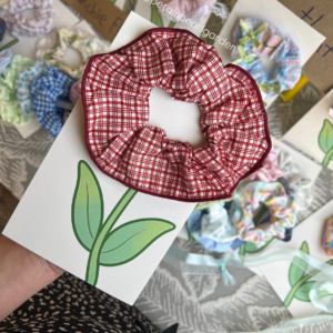 Scrunchie flower card.