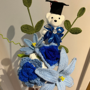 Midnight blue graduation bouquet